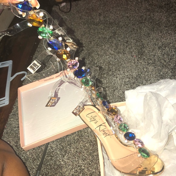 Jewel Clear Gladiator Heels 